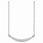 Radiant Reflections: 10kt White Gold Diamond Curved Bar Pendant Necklace  Top View from Splendid Jewellery