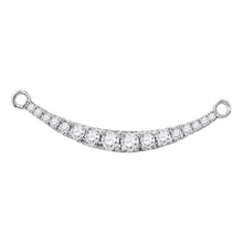 Load image into Gallery viewer, Radiant Reflections: 10kt White Gold Diamond Curved Graduated Bar Pendant Necklace  Top View from Splendid Jewellery