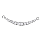 Radiant Reflections: 10kt White Gold Diamond Curved Graduated Bar Pendant Necklace  Top View from Splendid Jewellery