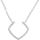 Radiant Reflections: 10kt White Gold Round Diamond Pendant Necklace Top view from the 10Kt White Gold Womens Round Diamond Fashion Necklace 1 10 Cttwpin63922 collection by Splendid Jewellery