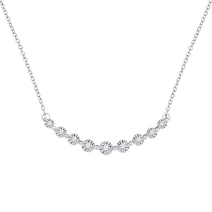 Diamond Pendant Necklace | 10kt White Gold Womens Round Diamond Fashion Necklace 1/5 Cttw | Splendid Jewellery GND