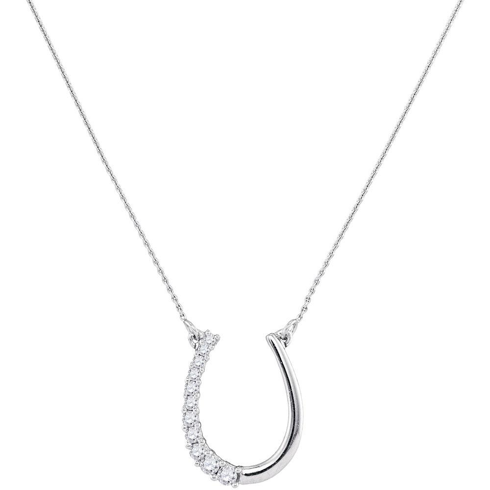 diamond-pendant-necklace-10kt-white-gold-womens-round-diamond-horseshoe ...