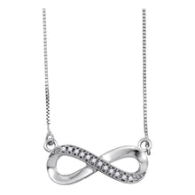 Load image into Gallery viewer, Eternal Love Diamond Infinity Pendant Necklace  Top View from Splendid Jewellery