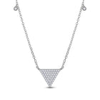 10kt White Gold Triangle Diamond Pendant Necklace - A Mesmerizing Masterpiece of Elegance Top view from the 10Kt White Gold Womens Round Diamond Triangle Necklace 1 4 Cttwpin288520 collection by Splendid Jewellery