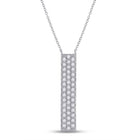 Radiant Spark Diamond Bar Necklace Top view from the 10Kt White Gold Womens Round Diamond Vertical Bar Necklace 1 4 Cttwpin285767 collection by Splendid Jewellery