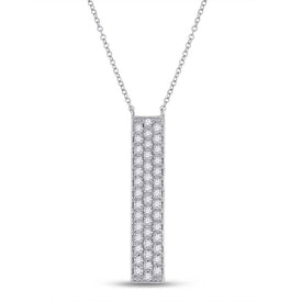 Radiant Spark Diamond Bar Necklace Top view from the 10Kt White Gold Womens Round Diamond Vertical Bar Necklace 1 4 Cttwpin285767 collection by Splendid Jewellery