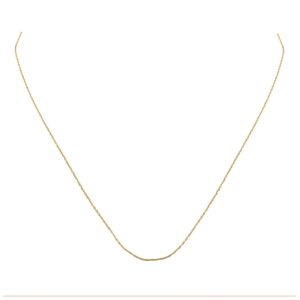 Diamond Pendant Necklace | 10kt Yellow Gold 18-inch Rope Chain with Spring-ring Closure | Splendid Jewellery GND