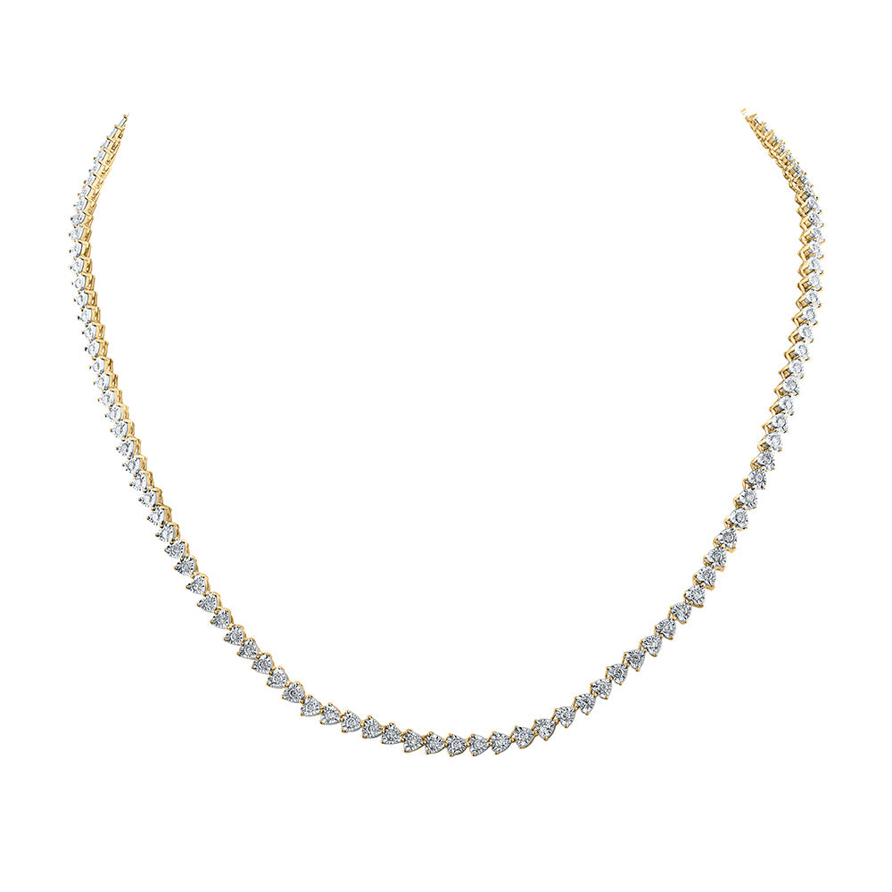 Diamond Pendant Necklace | 10kt Yellow Gold Womens Round Diamond Heart 18-inch Link Necklace 2-1/3 Cttw | Splendid Jewellery GND
