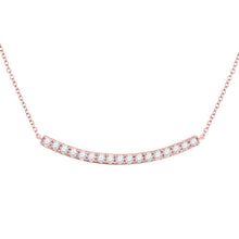 Load image into Gallery viewer, Radiant Rose Gold Diamond Bar Necklace - 3/4 Cttw  Top View from Splendid Jewellery