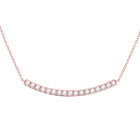 Radiant Rose Gold Diamond Bar Necklace - 3/4 Cttw  Top View from Splendid Jewellery