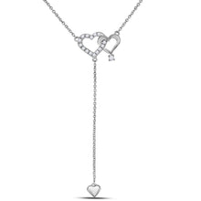 Load image into Gallery viewer, Romantic Radiance: 14kt Rose Gold Diamond Heart Pendant Necklace - Top View