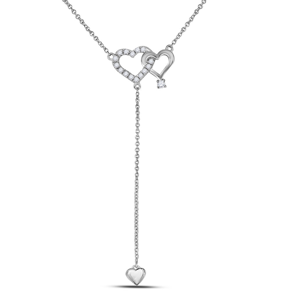 Diamond Pendant Necklace | 14kt Rose Gold Womens Round Diamond Drop Heart Necklace 1/8 Cttw | Splendid Jewellery GND