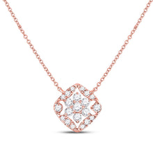 Load image into Gallery viewer, Enchanting Rose Gold Diamond Blossom Necklace  Top View from Splendid Jewellery