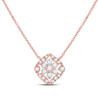Enchanting Rose Gold Diamond Blossom Necklace  Top View from Splendid Jewellery