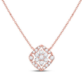 Enchanting Rose Gold Diamond Blossom Necklace  Top View from Splendid Jewellery