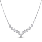 Radiant Princess Cut Diamond Pendant Necklace - Top View