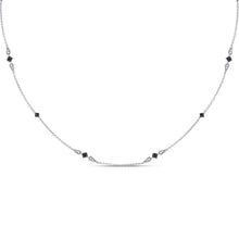 Load image into Gallery viewer, Mesmerizing Midnight Spark Diamond Pendant Necklace - Top View