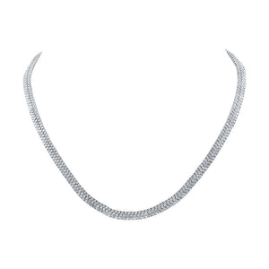 Diamond Pendant Necklace | 14kt White Gold Womens Round Diamond 18-inch Fashion Necklace 12 Cttw | Splendid Jewellery GND