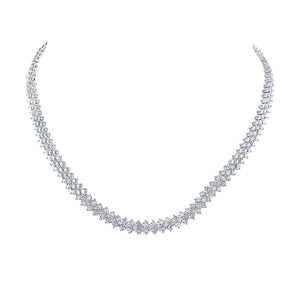 Diamond Pendant Necklace | 14kt White Gold Womens Round Diamond 18-inch Fashion Necklace 19-3/4 Cttw | Splendid Jewellery GND