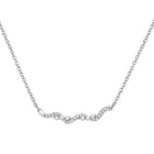 Radiant Reflections: 14kt White Gold Diamond Bar Necklace - Top View