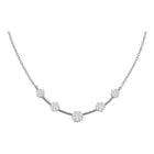 Radiant Brilliance: 14kt White Gold Diamond Cluster Pendant Necklace - Top View