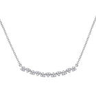 14kt White Gold Diamond Curved Bar Necklace: A Mesmerizing Masterpiece of Elegance and Brilliance - Top View