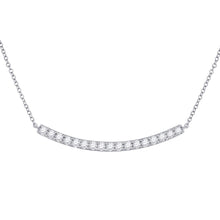 Load image into Gallery viewer, Dazzling Diamond Curved Bar Necklace - 14kt White Gold, 3/4 Cttw  Top View from Splendid Jewellery