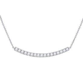 Dazzling Diamond Curved Bar Necklace - 14kt White Gold, 3/4 Cttw  Top View from Splendid Jewellery