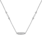 14kt White Gold Dazzling Diamond Bar Necklace - A Captivating Beauty - Top View