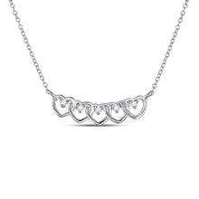 Load image into Gallery viewer, 14kt White Gold Diamond Heart Pendant Necklace - Timeless Elegance - Top View