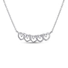 14kt White Gold Diamond Heart Pendant Necklace - Timeless Elegance - Top View