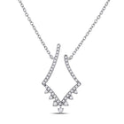 Radiant Reflections: 14kt White Gold Diamond Elegance Necklace  Top View from Splendid Jewellery