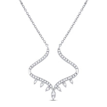 Load image into Gallery viewer, 14kt White Gold Modern-V Diamond Pendant Necklace | Splendid Jewellery  Top View from Splendid Jewellery