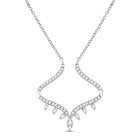 14kt White Gold Modern-V Diamond Pendant Necklace | Splendid Jewellery  Top View from Splendid Jewellery