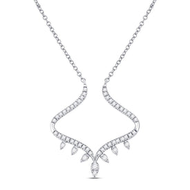 14kt White Gold Modern-V Diamond Pendant Necklace | Splendid Jewellery  Top View from Splendid Jewellery