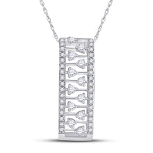 Load image into Gallery viewer, 14kt White Gold Radiant Diamond Pendant Necklace - Top View