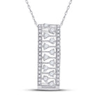 14kt White Gold Radiant Diamond Pendant Necklace - Top View