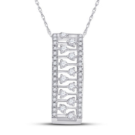 14kt White Gold Radiant Diamond Pendant Necklace - Top View