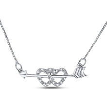 Load image into Gallery viewer, Love&#39;s Eternal Arrow Diamond Pendant Necklace  Top View from Splendid Jewellery