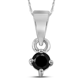 Captivating Noir Diamond Solitaire Pendant  Top View from Splendid Jewellery
