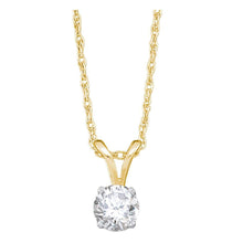Load image into Gallery viewer, Radiant Reflections: 14kt Yellow Gold Diamond Solitaire Pendant  Top View from Splendid Jewellery