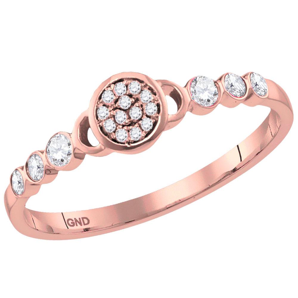Diamond Stackable Band | 10kt Rose Gold Womens Round Diamond Cluster Stackable Band Ring 1/6 Cttw | Splendid Jewellery GND