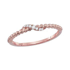 Rose Gold Diamond Crossover Stackable Band Ring Top View from Splendid Jewellery