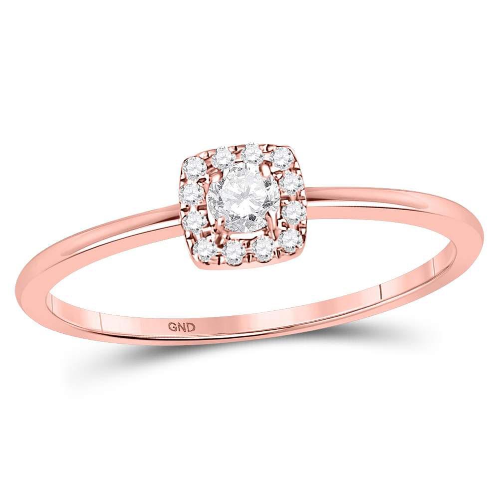 Diamond Stackable Band | 10kt Rose Gold Womens Round Diamond Solitaire Stackable Band Ring 1/5 Cttw | Splendid Jewellery GND