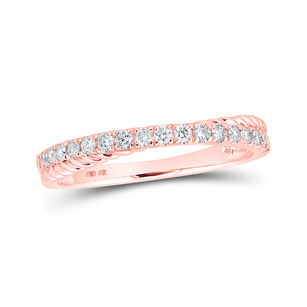 Diamond Stackable Band | 10kt Rose Gold Womens Round Diamond Stackable Band Ring 1/4 Cttw | Splendid Jewellery GND