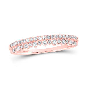 Diamond Stackable Band | 10kt Rose Gold Womens Round Diamond Stackable Band Ring 1/4 Cttw | Splendid Jewellery GND