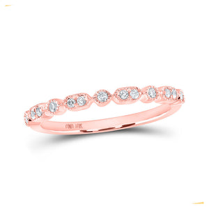 Diamond Stackable Band | 10kt Rose Gold Womens Round Diamond Stackable Band Ring 1/8 Cttw | Splendid Jewellery GND