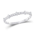 Dazzling Diamond Symphony Stackable Band Top view from the 10Kt White Gold Womens Round Diamond 5 Stone Stackable Band Ring 1 4 Cttwpin285678 collection by Splendid Jewellery