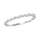 10kt White Gold Diamond Studded Asymmetrical Stackable Band Ring Top View from Splendid Jewellery