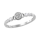 Sparkling Diamond Cluster Stackable Band | 10kt White Gold Womens Round Diamond Cluster Stackable Band Ring 1/6 Cttw Top View from Splendid Jewellery